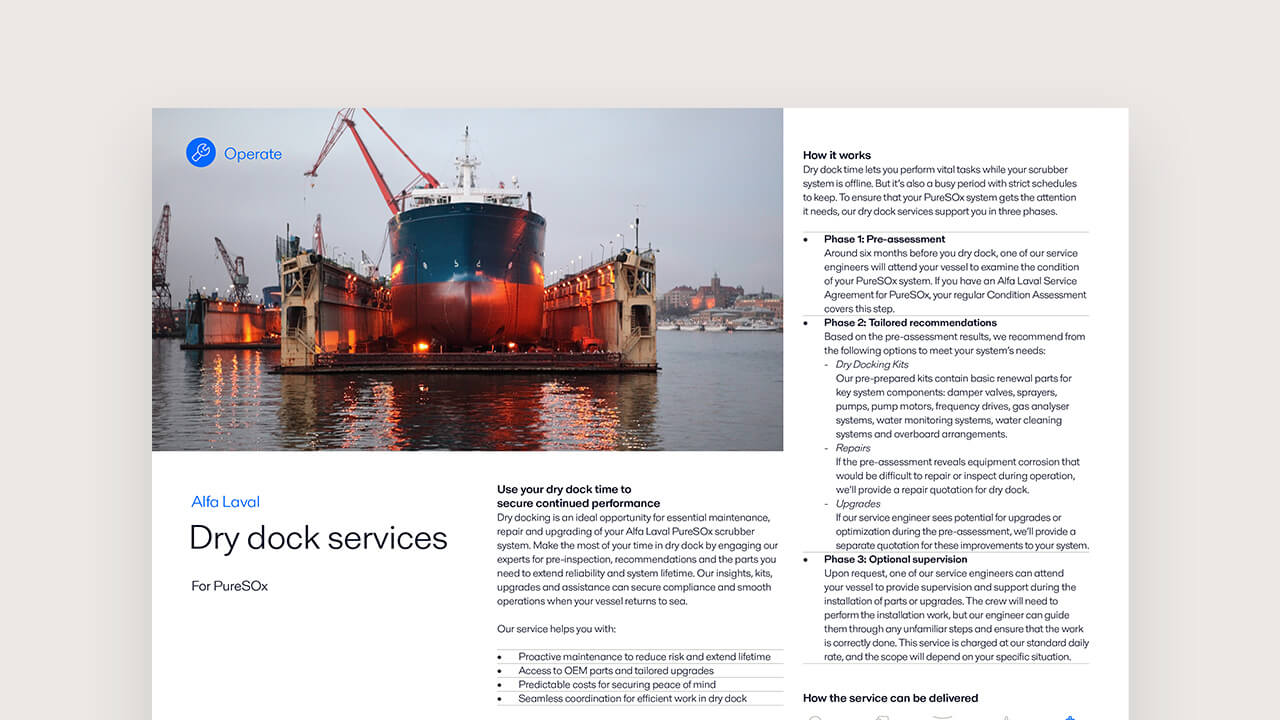 Alfa Laval Dry Dock Services for PureSOx